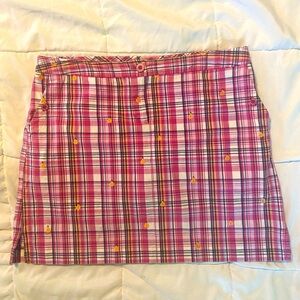 izod golf skirt Plaid With Pear Detail Size 10 Preppy Golf Tennis Casual